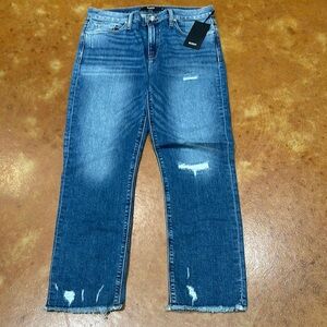 Nwt Hudson Cropped/Ankle Distressed Blue Denim Jeans. Size 29